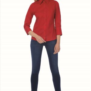 Dames 3/4 blouse in ""stretch"" stof.
