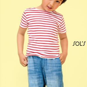Trendy T-shirt voor kinderen met geweven strepen.