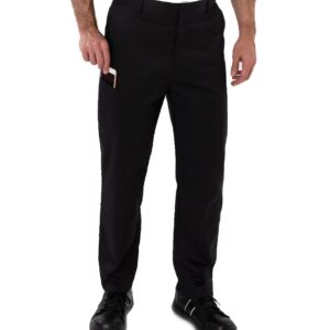Narrow leg with flat front.Part elasticated waistband with belt loops.Zip fly.Two side pockets.Media pocket.Rear patch pocket.Domestic wash 65°C.