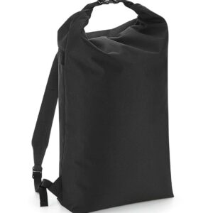 Lightweight and durable. Water resistant fabric. Lightweight adjustable webbing shoulder straps. Secure roll-top and clip closure. External zip pouch pocket. Tear out label. Capacity 18 litres.