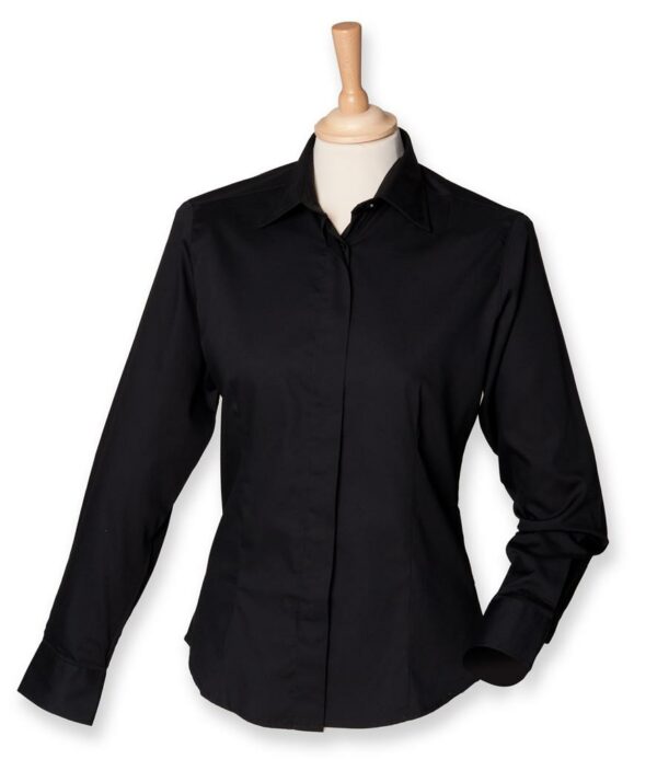 Ladies Long Sleeve Pinpoint Oxford Shirt