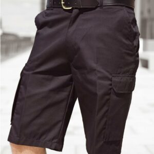 Traditional waistband - extendable at hip points. Belt loops. Zip fly with button over. Two side pockets. Rear concealed button pockets. Two side leg tear release cargo pockets.