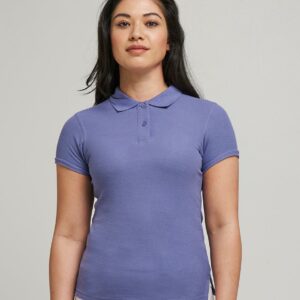 Modern ladies fit. Ribbed collar and cuffs. Taped neck. Two self colour button placket. Side vents. Twin needle hem. Unbranded size label at neckline.