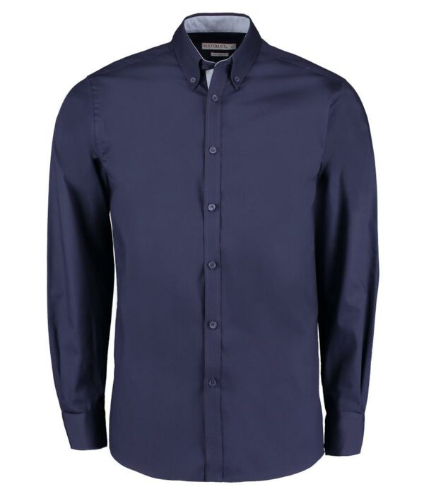 Premium Long Sleeve Contrast Tailored Oxford Shirt