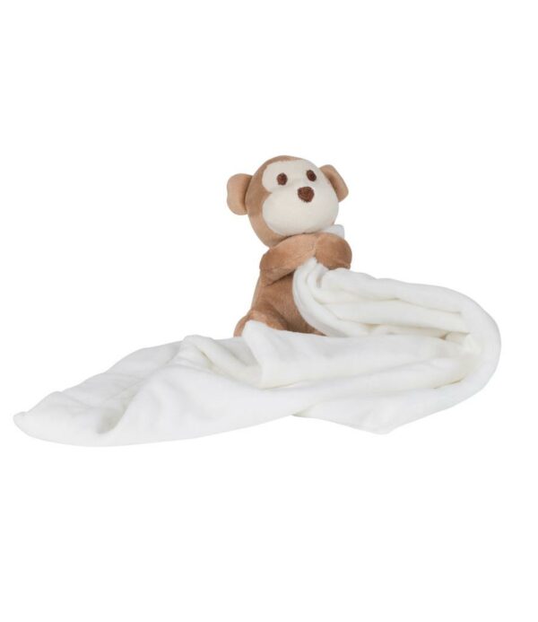 Baby monkey comforter. Double layer blanket. Concealed zip for embroidery access.