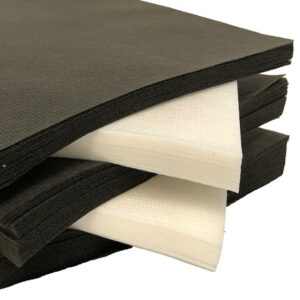 Perfect for stabilising.  Cut away backing. Black 34g and white 44g. Sold in packs of 250 sheets.