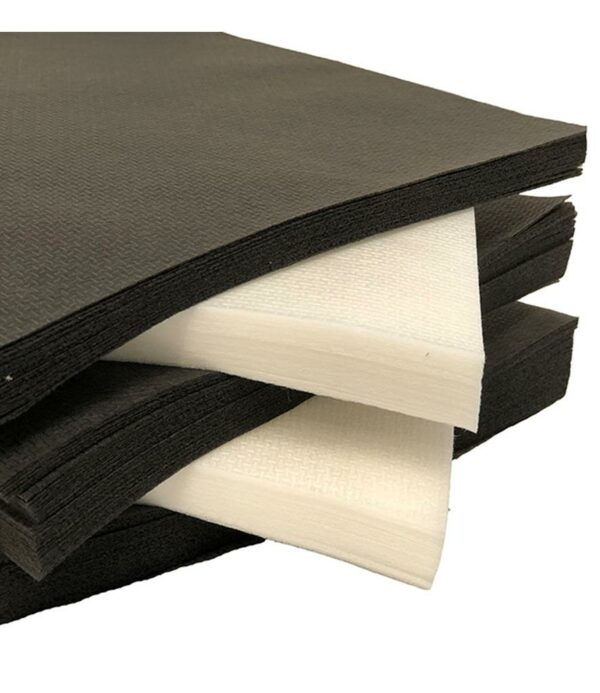 Perfect for stabilising.  Cut away backing. Black 34g and white 44g. Sold in packs of 250 sheets.