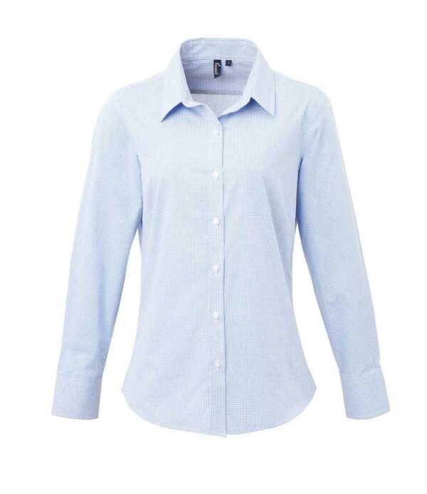 Ladies Gingham Long Sleeve Shirt
