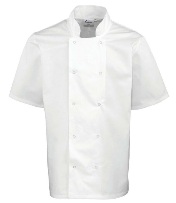 Unisex Short Sleeve Stud Front Chef's Jacket