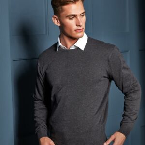"12 gauge. Fine knit. Easy care. Contemporary stylish fit. Ribbed collar