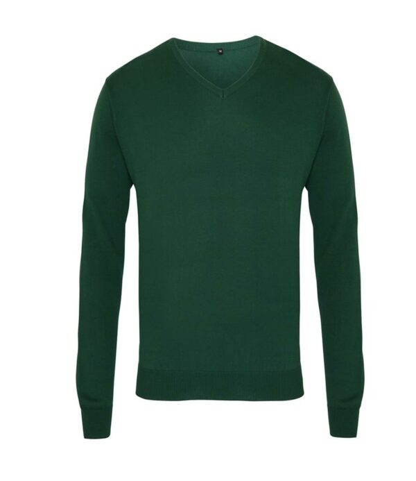 Knitted Cotton Acrylic V Neck Sweater