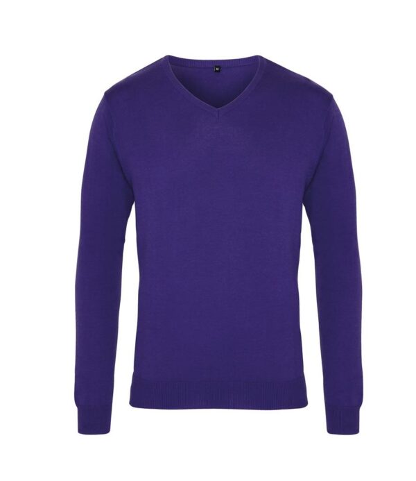 Knitted Cotton Acrylic V Neck Sweater