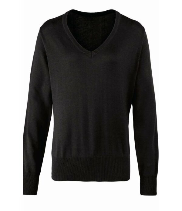 Ladies Knitted Cotton Acrylic V Neck Sweater