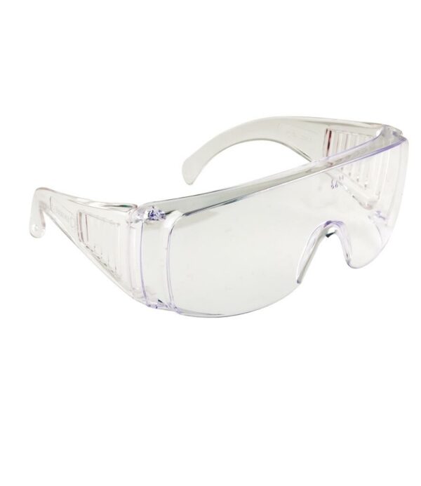 "Certified to EN166 1F and EN170 2C-1.2. Anti-scratch coating. Moulded-in brow guard and vented side shields. Wrap around design suitable to be worn with or without spectacles. Protects against hazards in industry