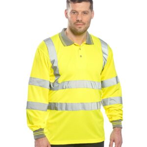 Conforms to EN ISO 20471: 2013 + A1: 2016 class 3.ANSI/ISEA 107 class 3.2.RIS-3279-TOM (orange only).UPF 35+.Breathable moisture wicking fabric.Grey collar with contrast tipping.Three button placket.Two reflective bands around the body