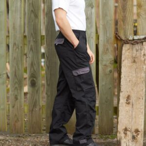 UPF rating of 50+.Part elasticated waistband.Belt loops.D-ring.Zip fly with button over.Two side pockets.Two rear patch pockets with contrast flaps.Multi-use side leg pockets.Knee pad pockets.Tear release adjustable hems.Twin needle seams.60°C wash.Branded tab on front waistband.