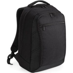 "Lightweight yet durable. Padded grab handle. Padded adjustable shoulder straps. Padded back panel and base. Padded laptop compartment