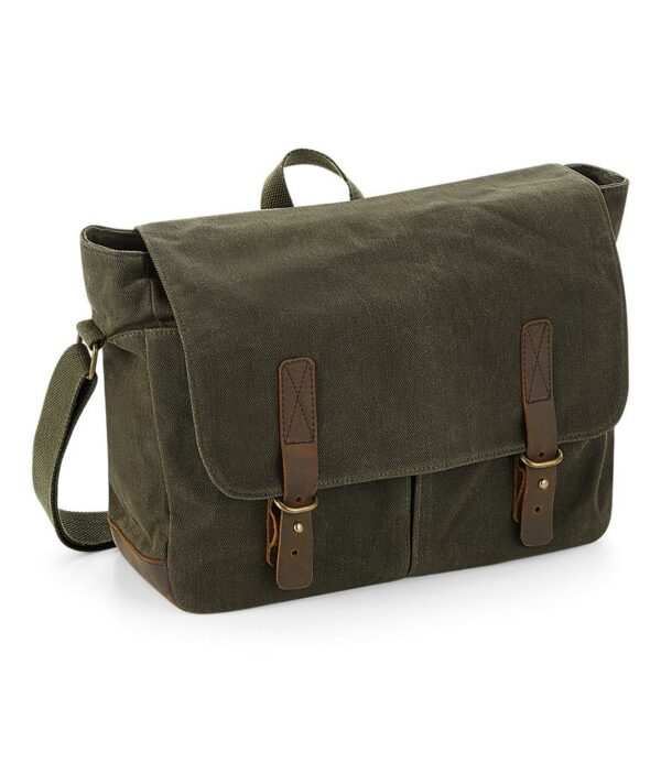 "Fully lined with zip access for decoration. Cotton webbing grab handle. Adjustable shoulder strap. Main zip compartment. Secure stud closure. Two front slip pockets under flap. Internal slip pocket. Real leather trim detail. Antique brass effect fittings. Laptop compatible up to 14'"". Tear out label. Due to the nature of the fabric