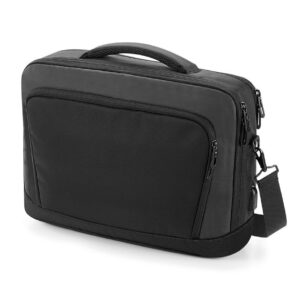 "Padded adjustable shoulder straps. Wheelie bag strap. Padded iPad®/Tablet compartment. Internal zip valuables pocket. External access padded laptop compartment compatible up to 15.6'"". Key clip. Front pocket organiser section. Elasticated cable organiser. Power bank pocket (power bank not included). Integrated USB charging port. Tear out label. Capacity 13 litres."