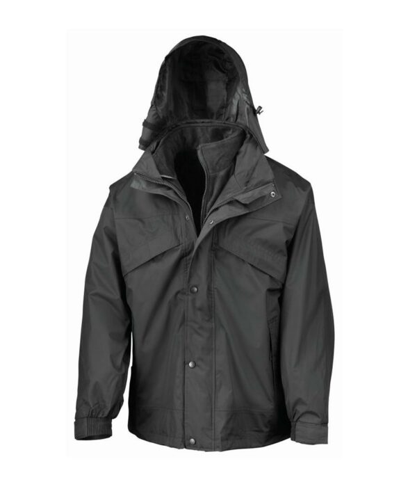 3-in-1 Waterproof Zip and Clip Fleece Lined Jacket