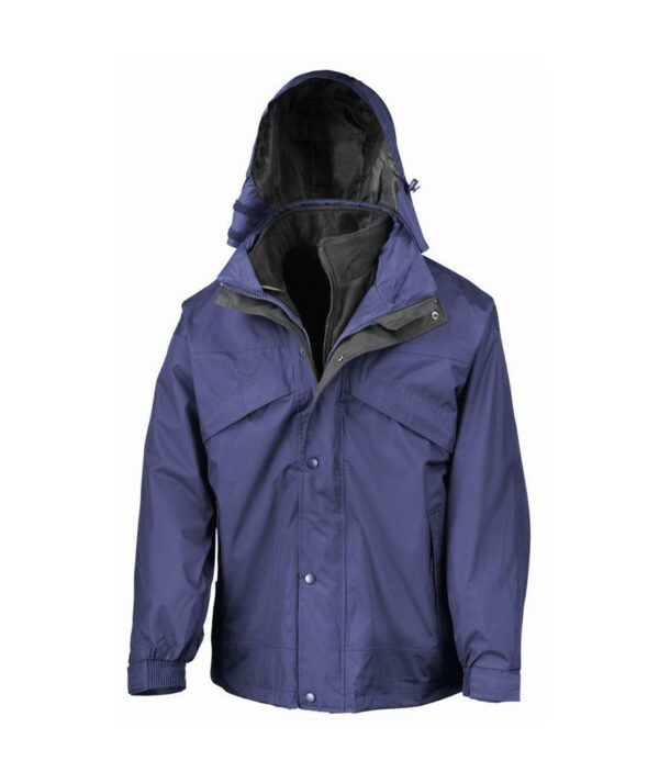 3-in-1 Waterproof Zip and Clip Fleece Lined Jacket