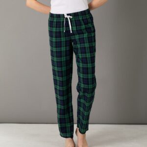 Twill weave. Woven tartan trousers. Fully elasticated waistband with mock drawcord. Plain hem. Tear out label.