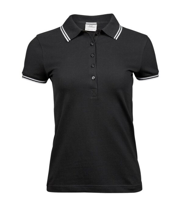 Ladies Luxury Stretch Tipped Polo Shirt