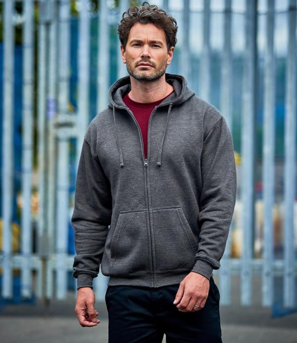 Brushed back fleece.Modern fit.Lined hood.Self colour adjustable drawcord.Full length YKK zip.Front pouch pockets.Ribbed cuffs and hem.Twin needle stitching.60°C wash.